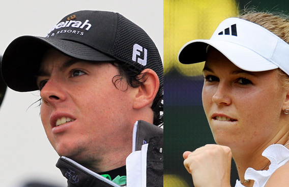 Caroline Wozniacki and Rory McIlroy (GETTY/AFP)