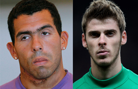 Carlos Tevez and David De Gea (REUTERS/GETTY)