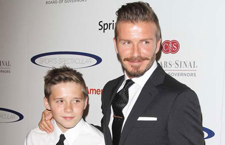 David Beckham with Brooklyn