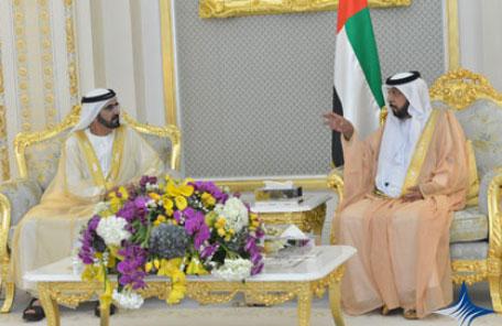 Sheikh Khalifa bin Zayed and Sheikh Mohammed bin Rashid