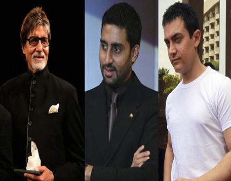 Amitabh Bachchan and Abhishek Bachchan Aamir. (AFP)