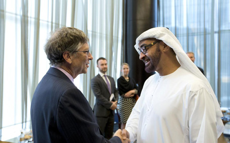 Mohammed bin Zayed with Bill Gates (WAM)