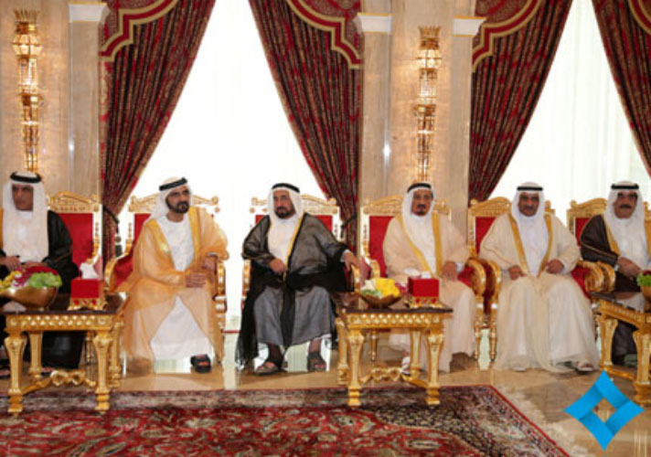 Sheikh Mohammed receiving Rulers of the Emirates