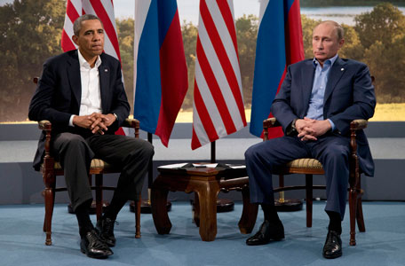 Barack Obama meets with Vladimir Putin