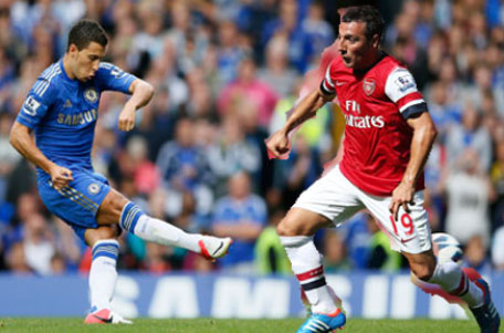 Eden Hazard and Santi Cazorla