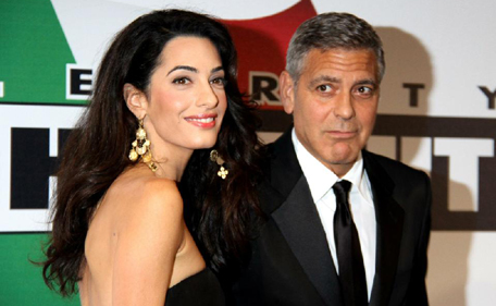 George Clooney and his fiancee Amal Alamuddin