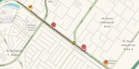 The Waze map