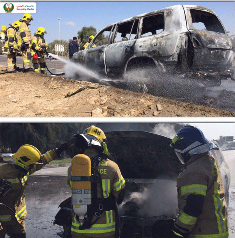 Traffic Alert: Abu Dhabi car fire under control - Emirates 24|7