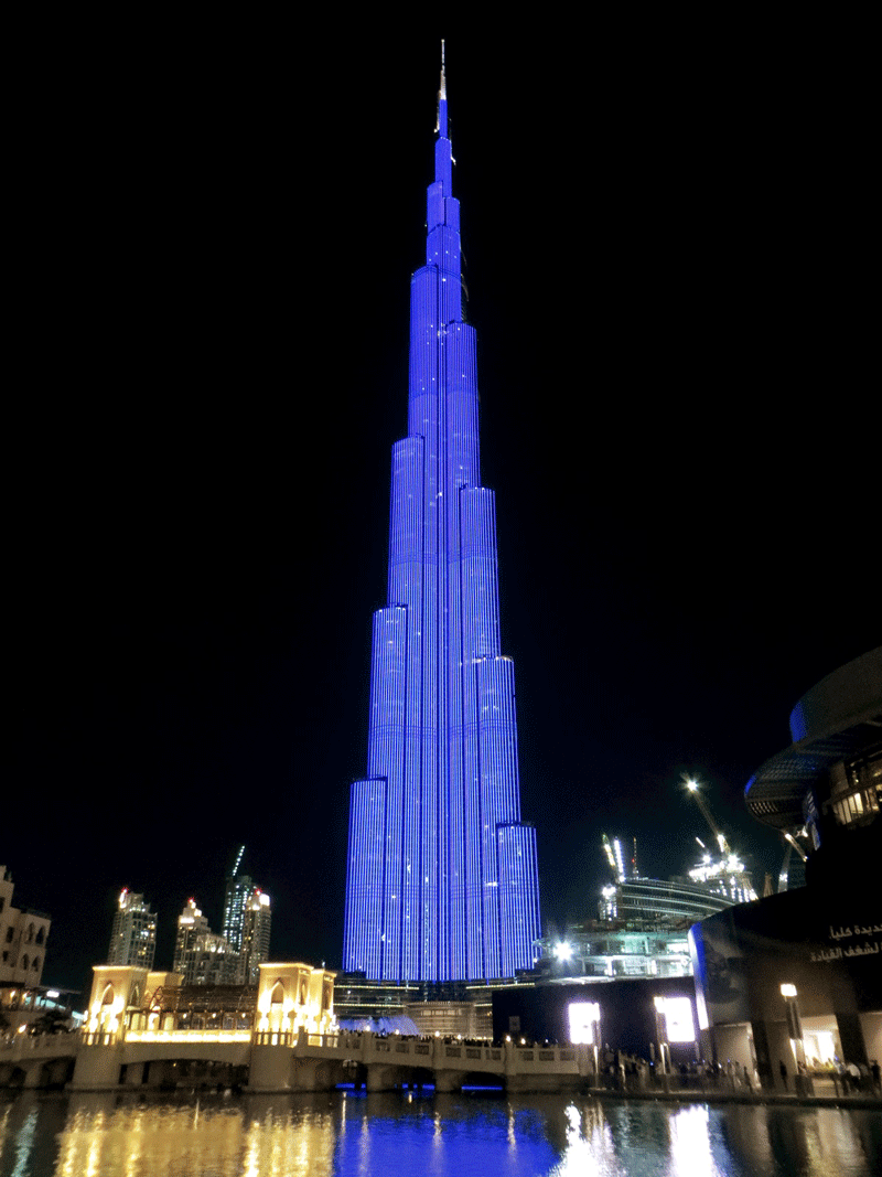 Burj Khalifa in blue