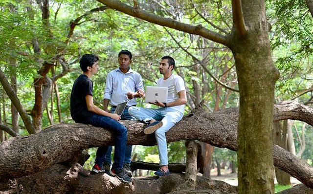 Anand Prakash (R), Shashank (L), and Rohit Raj (C)