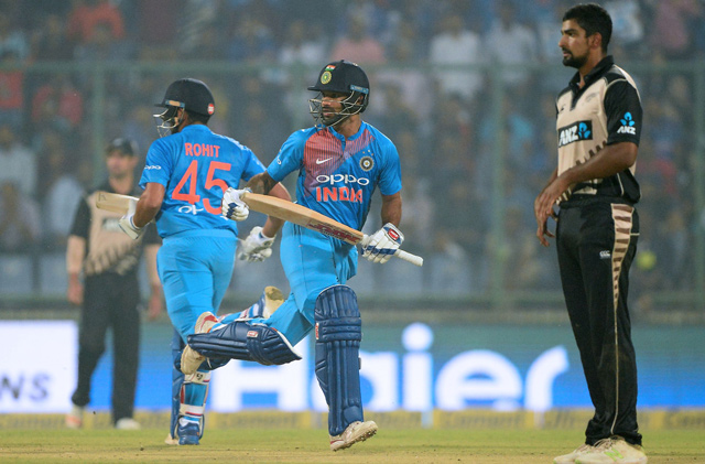 Shikhar Dhawan (C) and Rohit Sharma