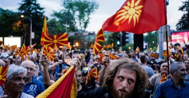 Demonstrations erupted in Skopje