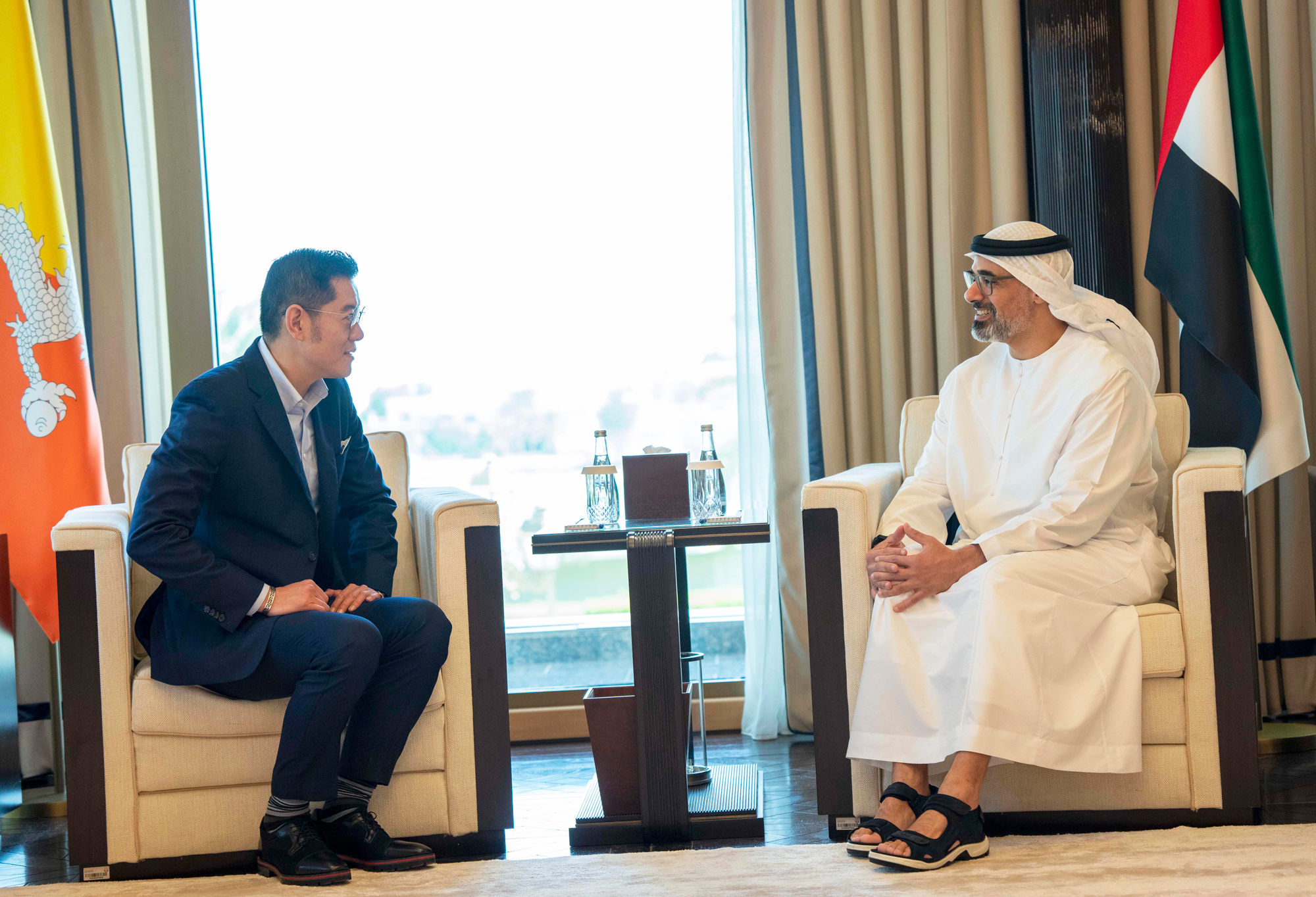 Khaled bin Mohamed bin Zayed receives King of Bhutan