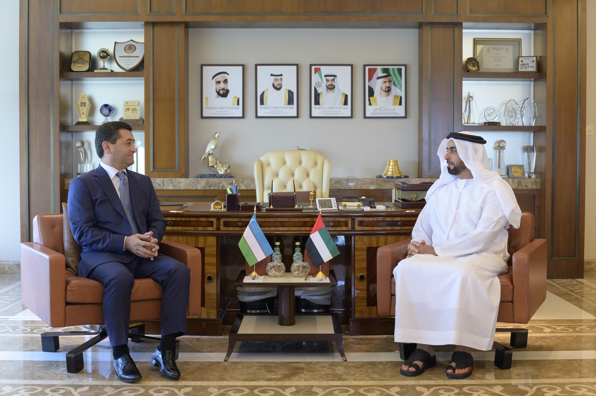 Saif bin Zayed meets with Uzbekistan's Minister of Foreign Affairs