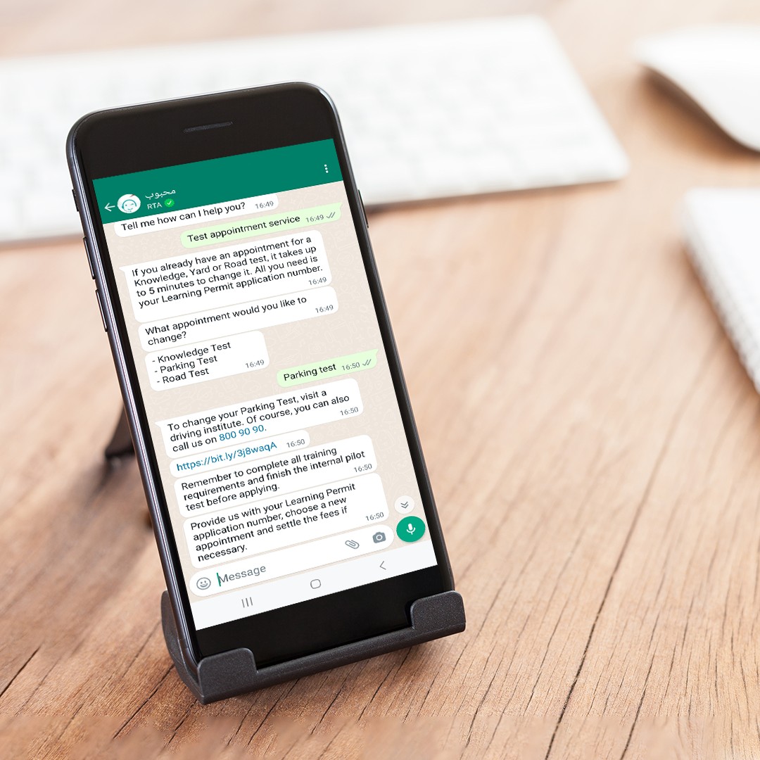 RTA launches driving test appointment service via (Mahboub) Chatbot on ...