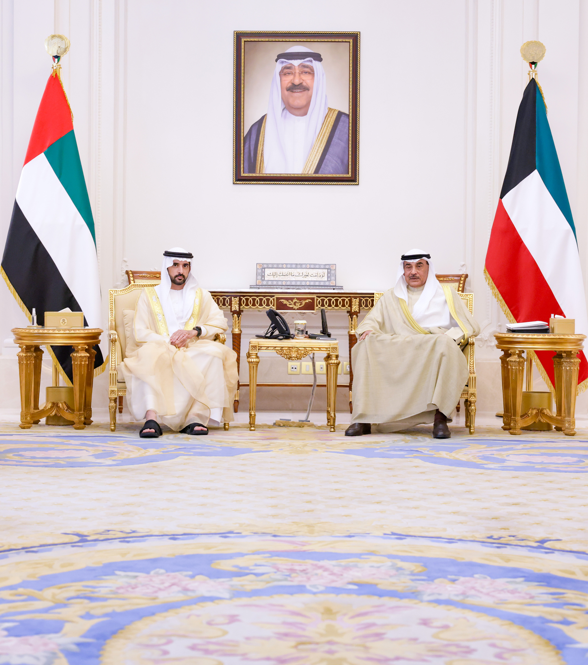 Hamdan bin Mohammed and Kuwait’s Prime Minister discuss avenues to build upon solid bilateral relati
