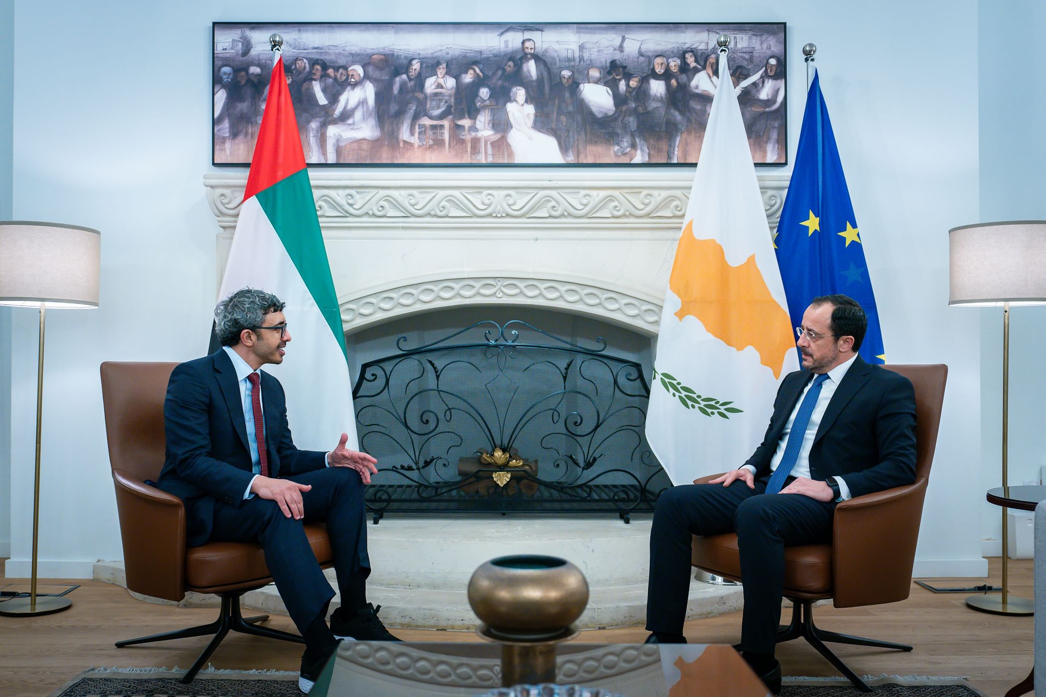President of Cyprus receives Abdullah bin Zayed to discuss bilateral relations, regional issues