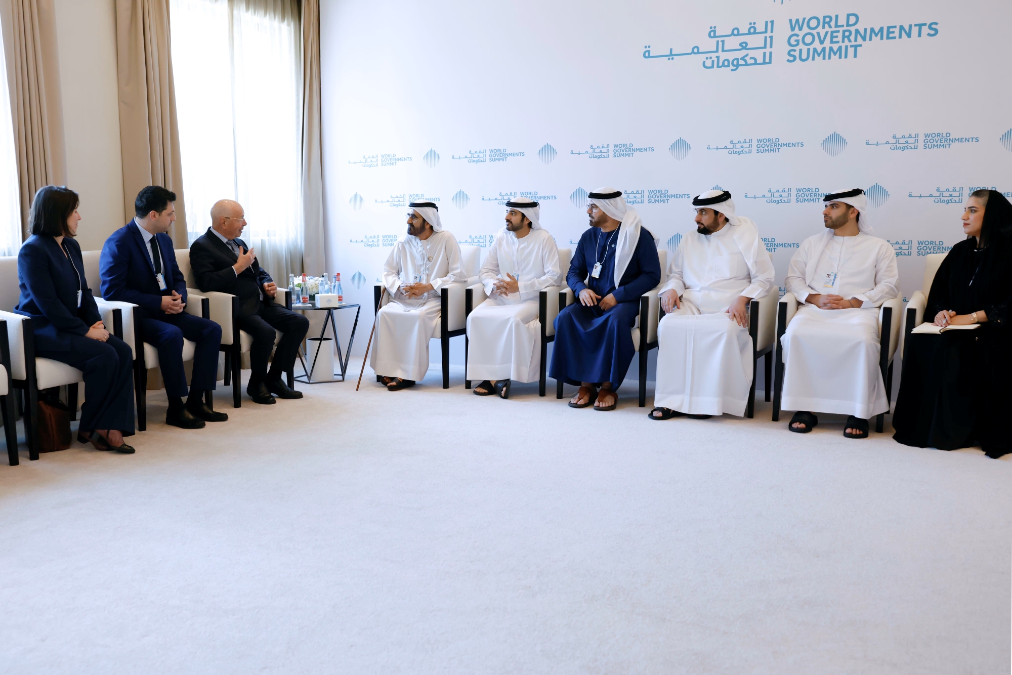 Mohammed bin Rashid meets with Klaus Schwab